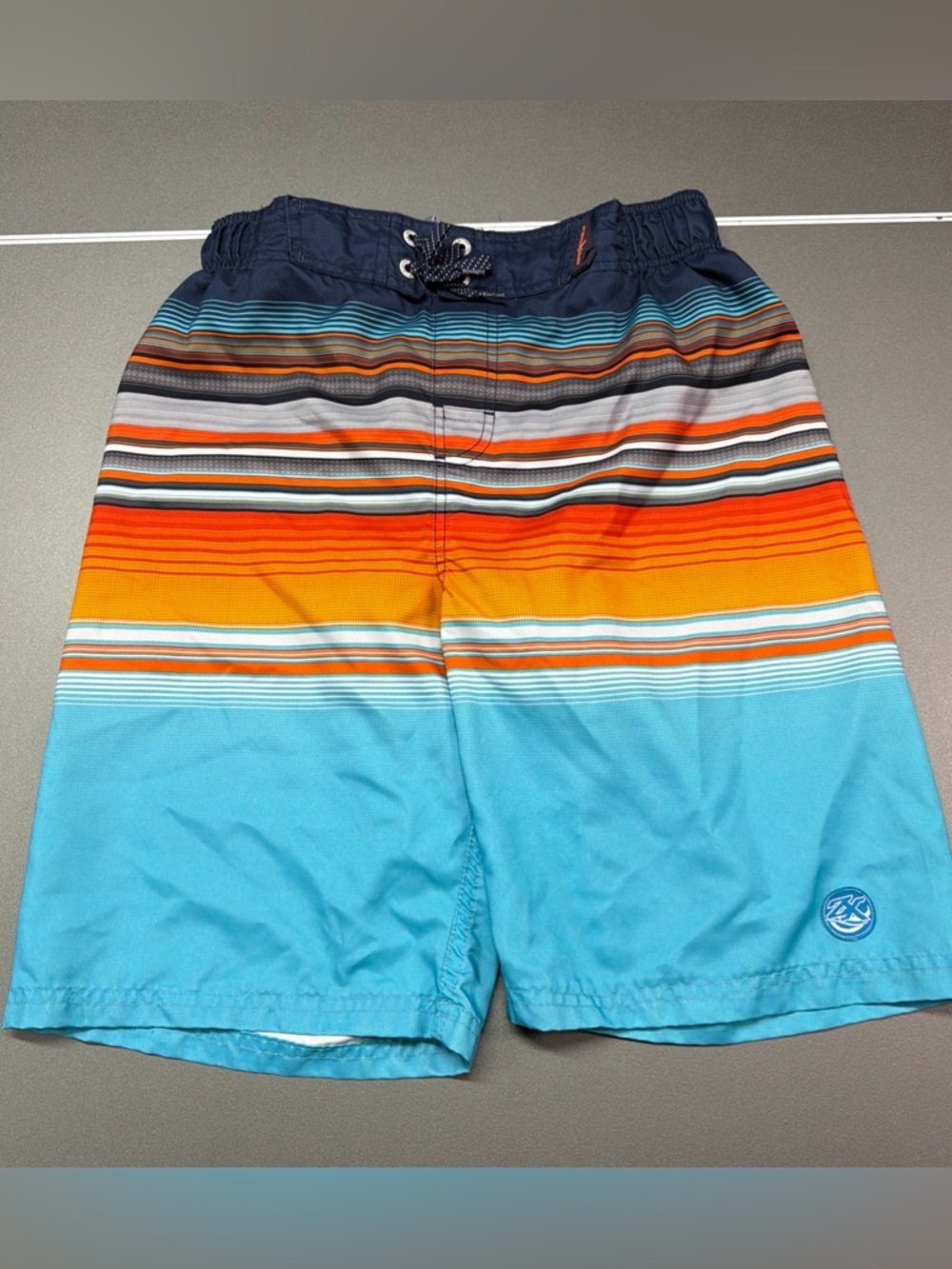 ZeroXposur Blue Orange Swim Trunks Microfiber Shorts Liner Boys XL 18-20‎